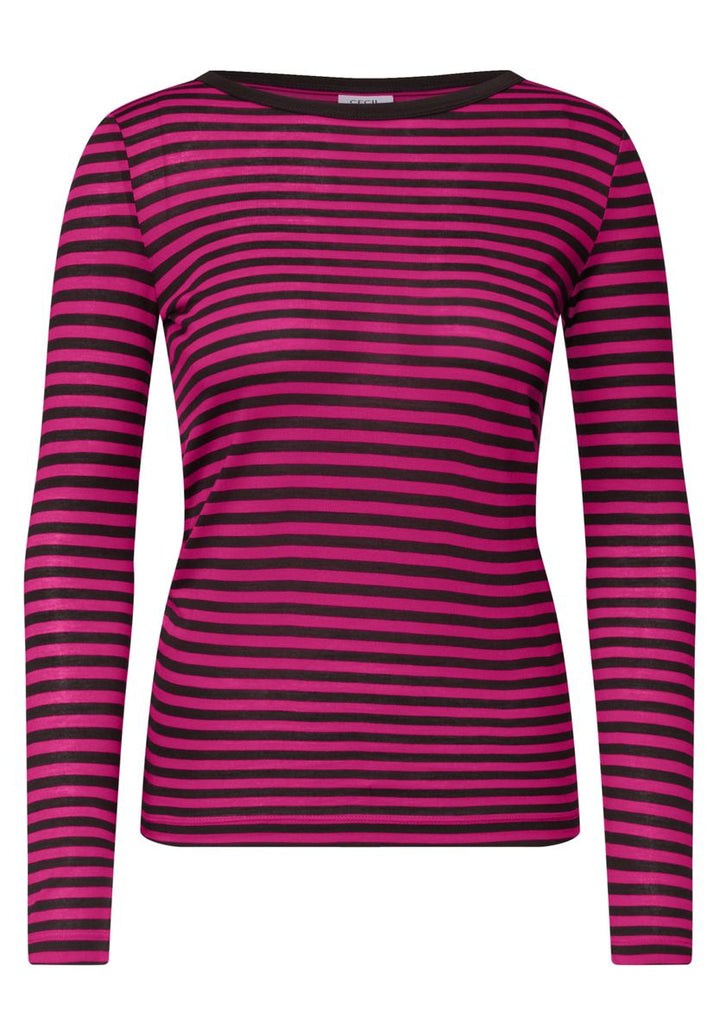 Langarm Shirt mit Boat Neck und Streifen