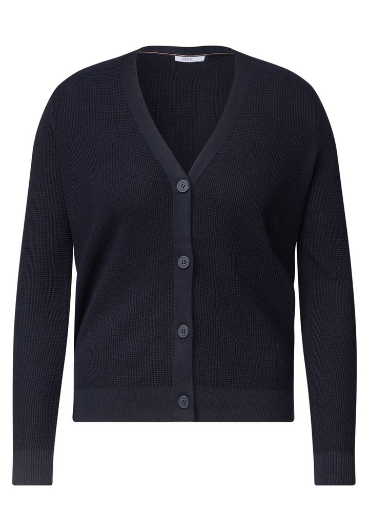 Cardigan mit V-Neck und Struktur