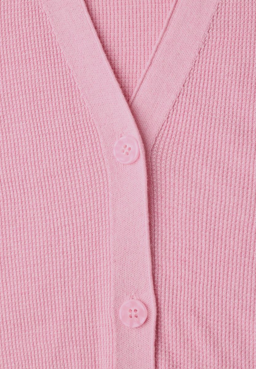Cardigan mit V-Neck und Struktur