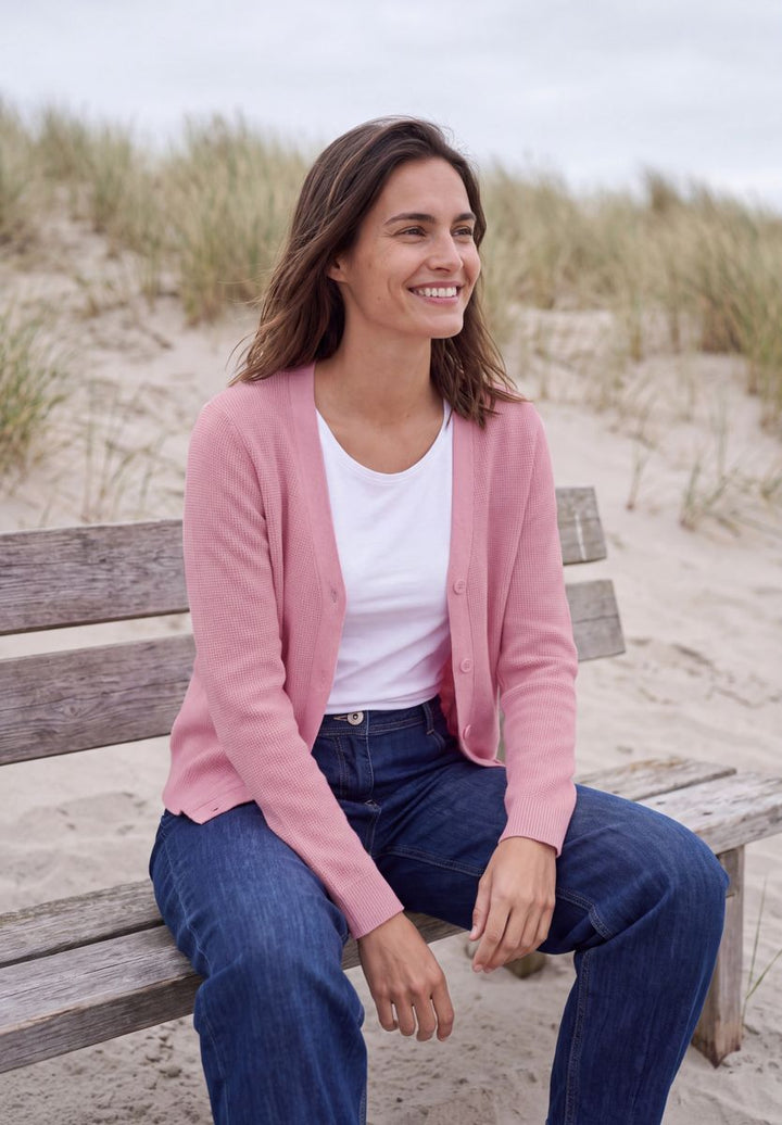 Cardigan mit V-Neck und Struktur