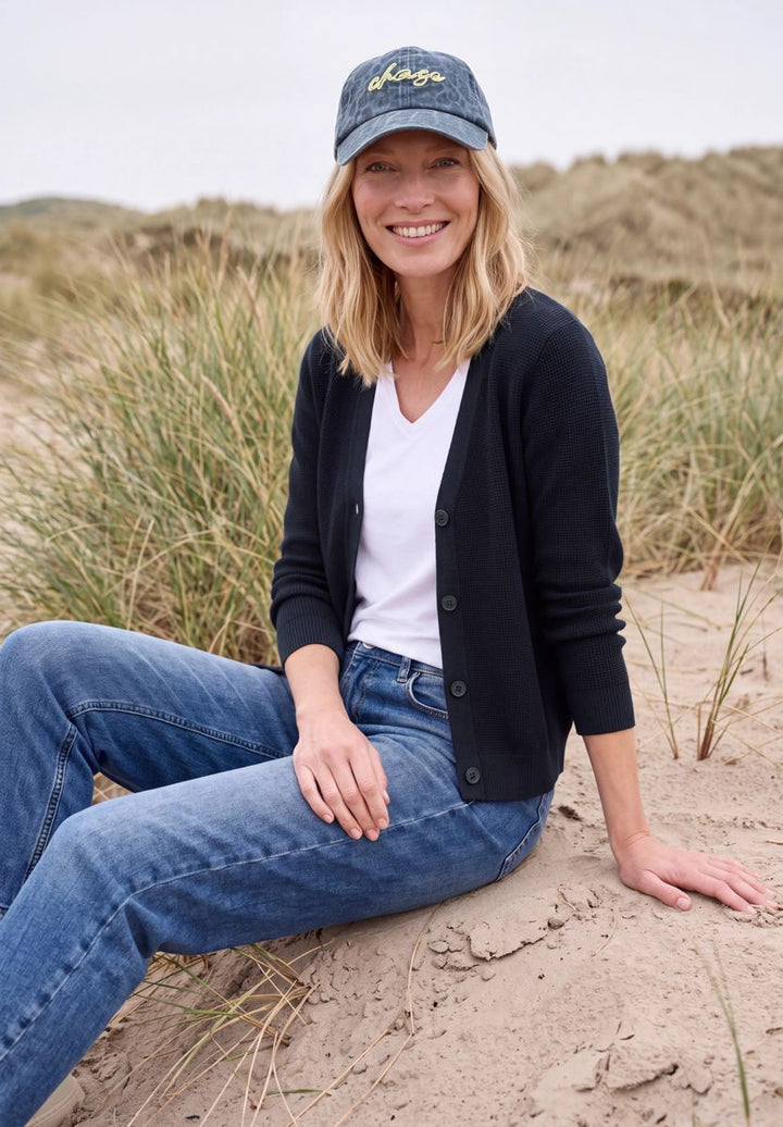 Cardigan mit V-Neck und Struktur