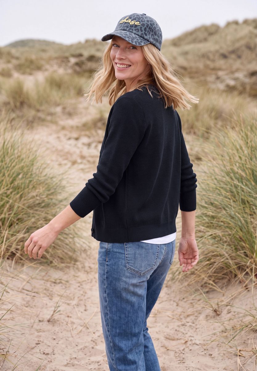 Cardigan mit V-Neck und Struktur