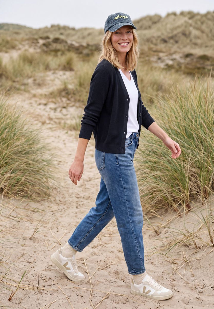Cardigan mit V-Neck und Struktur