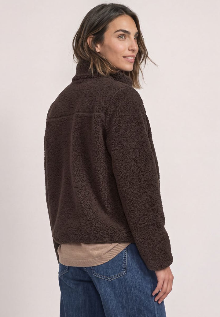 Teddy-Jacke mit Stehkragen und Zipper