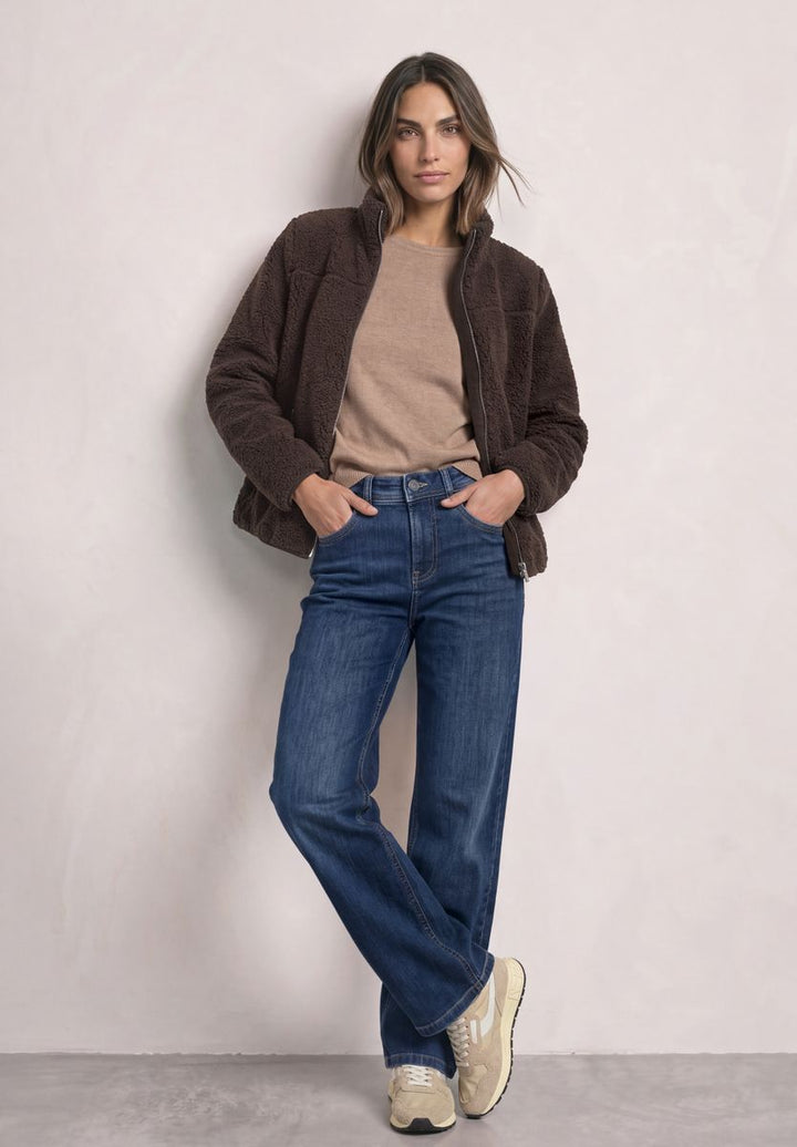 Teddy-Jacke mit Stehkragen und Zipper