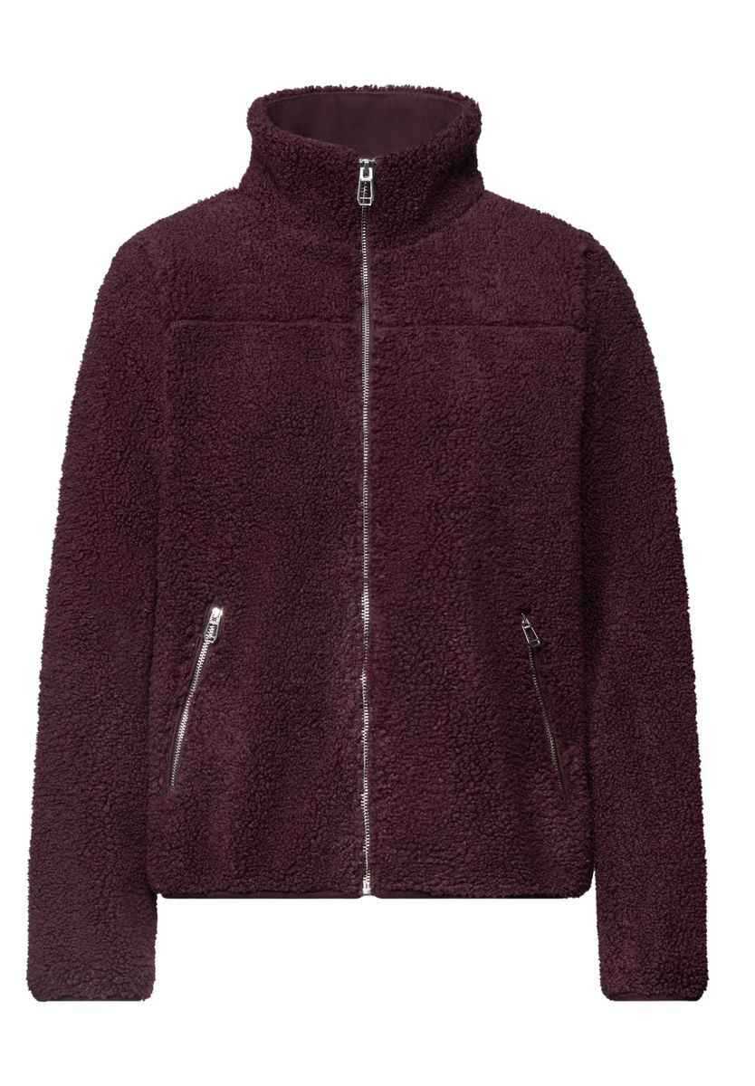 Teddy-Jacke mit Stehkragen und Zipper