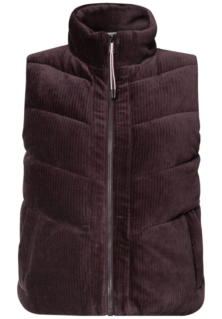 Cord-Weste mit Steppmuster und Zipper