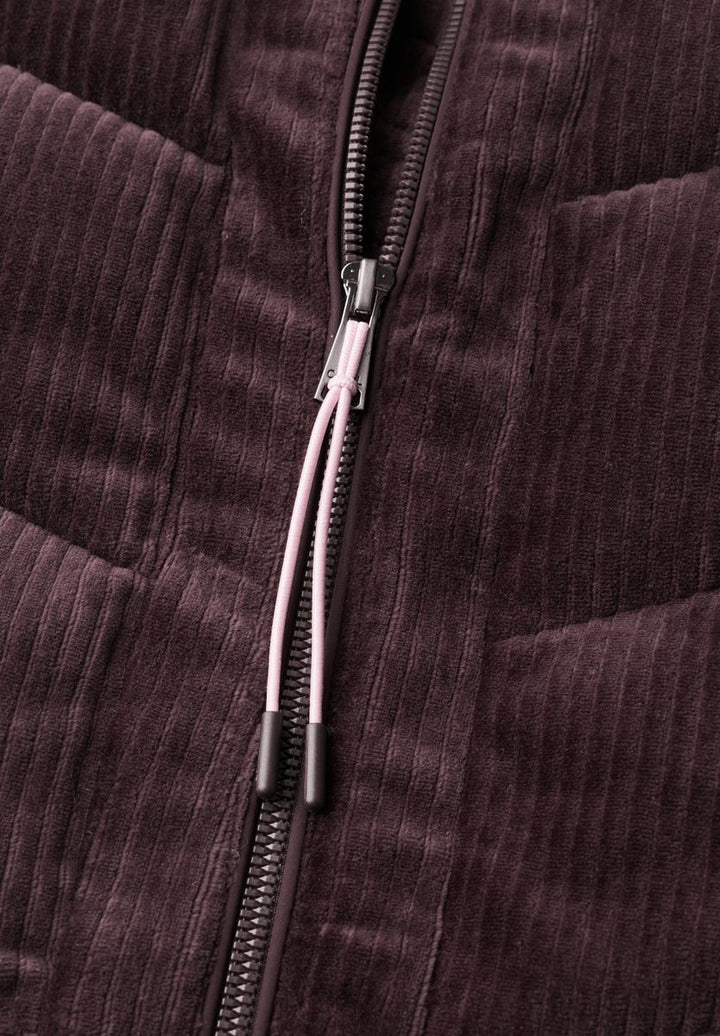 Cord-Weste mit Steppmuster und Zipper