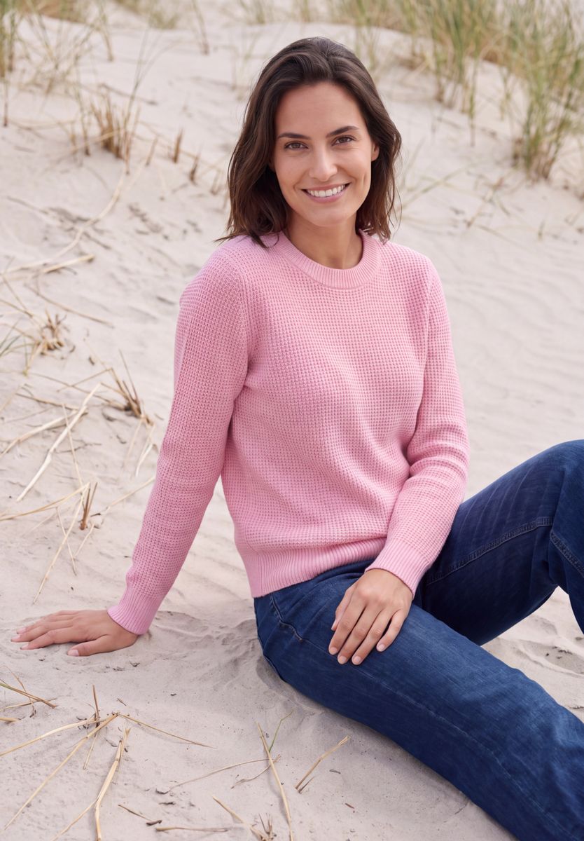 Pullover mit Rundhals und Struktur