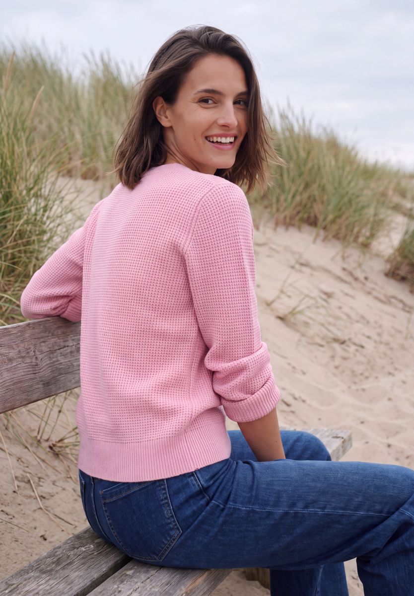 Pullover mit Rundhals und Struktur
