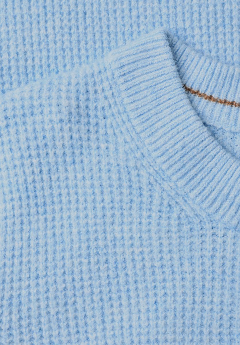 Pullover mit Rundhals und Struktur