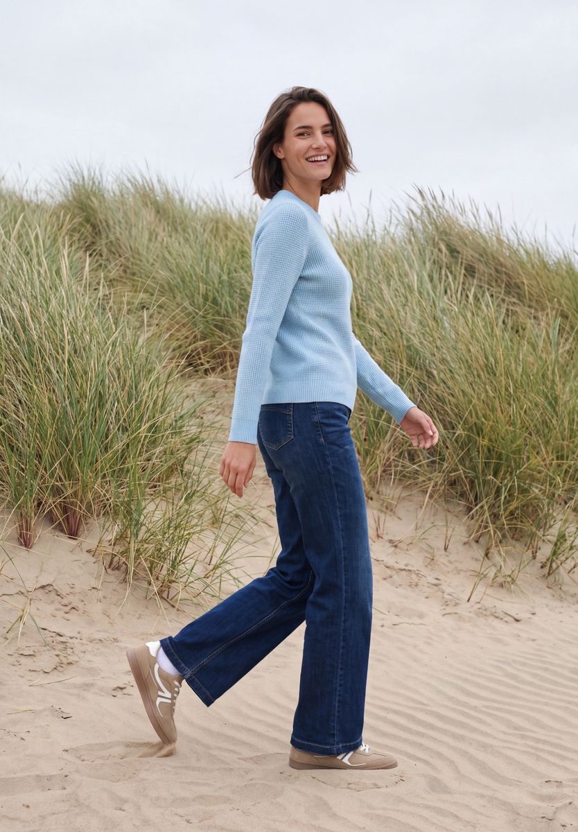 Pullover mit Rundhals und Struktur