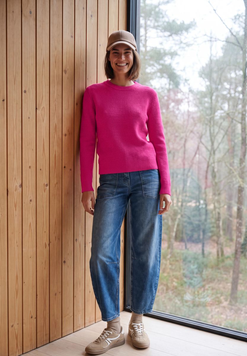 Pullover mit Rundhals und Struktur