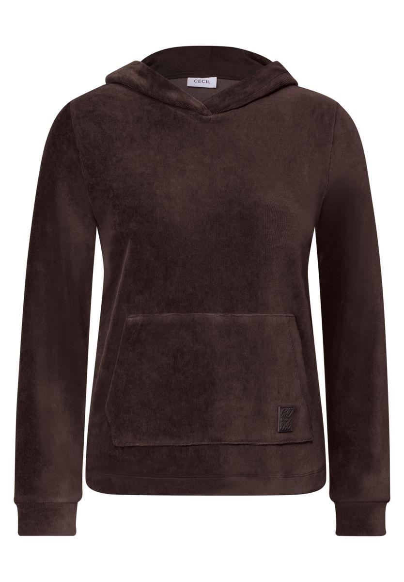 Langarm Shirt aus Cord mit Kapuze
