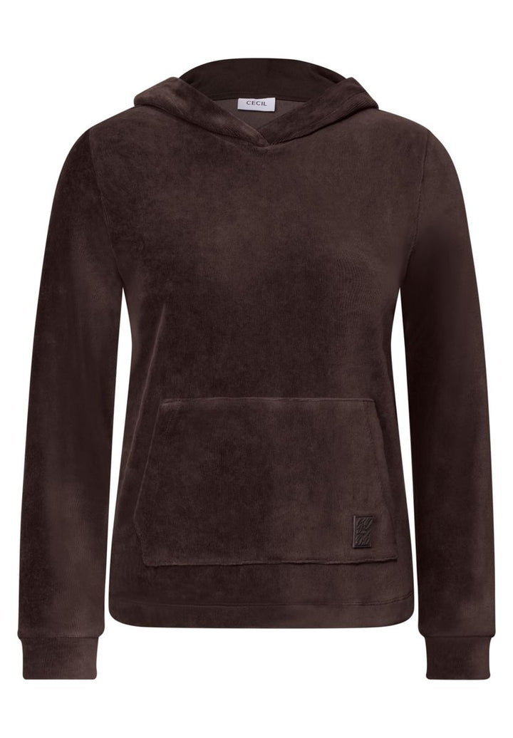 Langarm Shirt aus Cord mit Kapuze