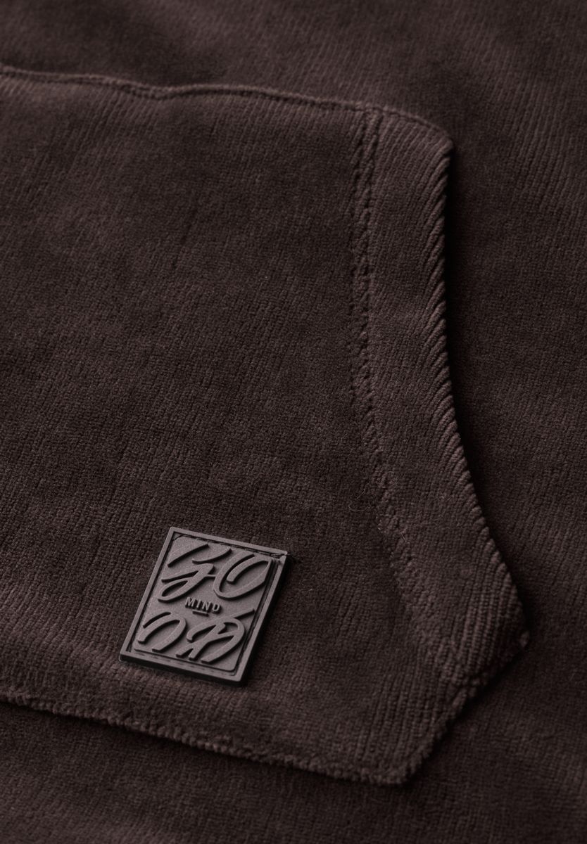 Langarm Shirt aus Cord mit Kapuze