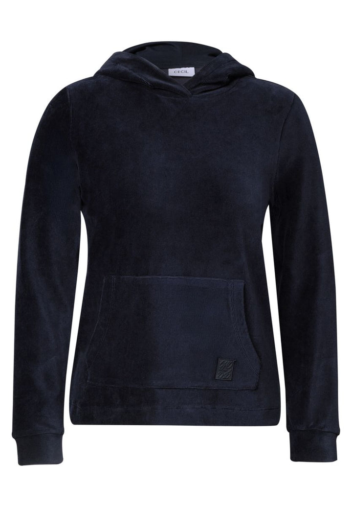 Langarm Shirt aus Cord mit Kapuze