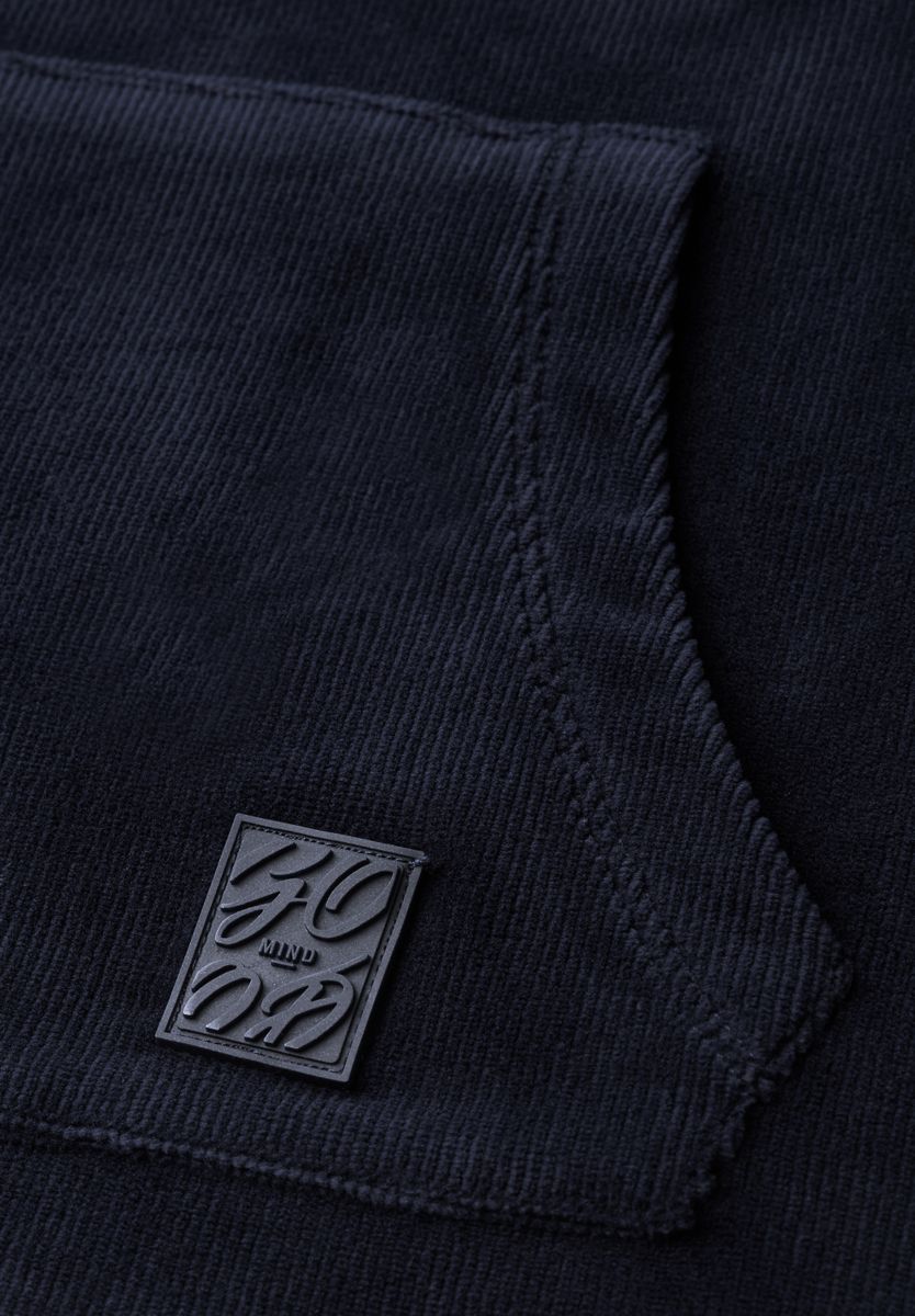 Langarm Shirt aus Cord mit Kapuze