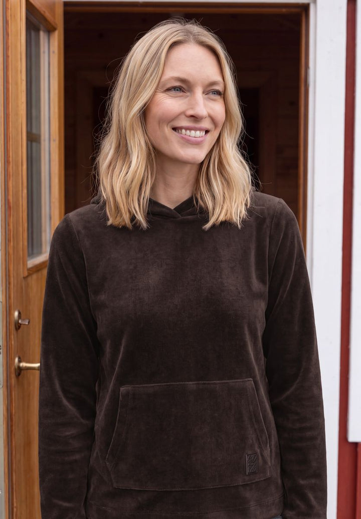 Langarm Shirt aus Cord mit Kapuze