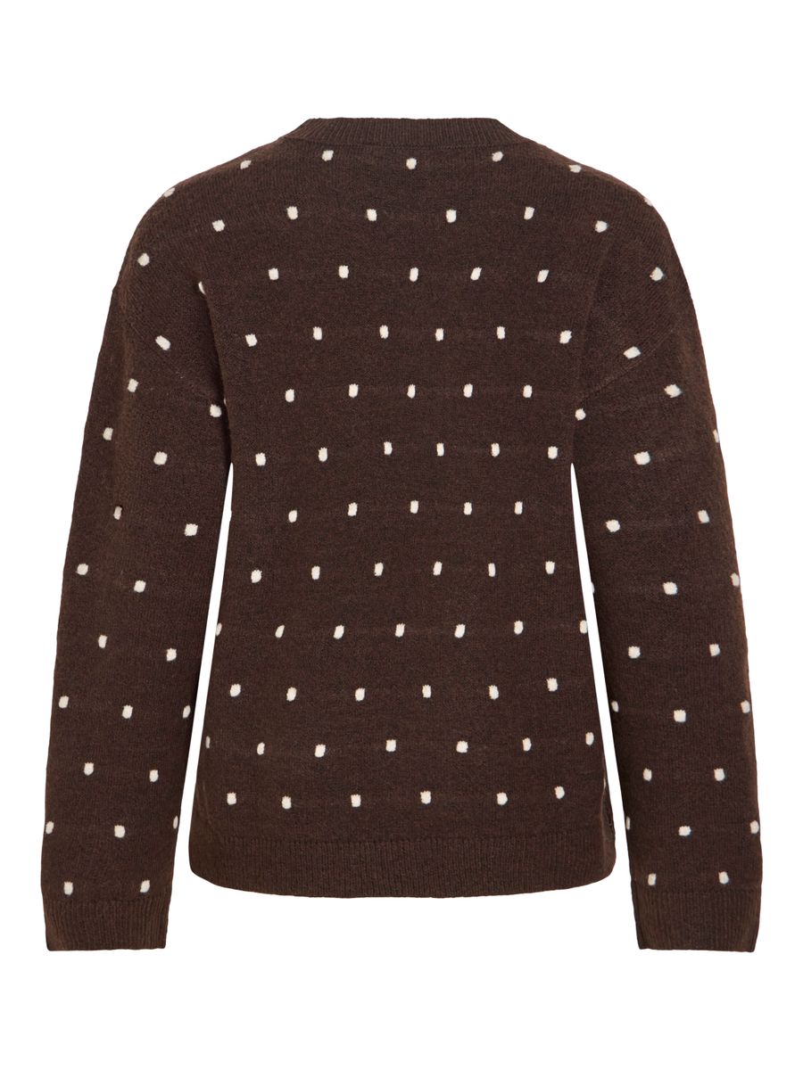 VILIGA L/S O-NECK DOT KNIT TOP
