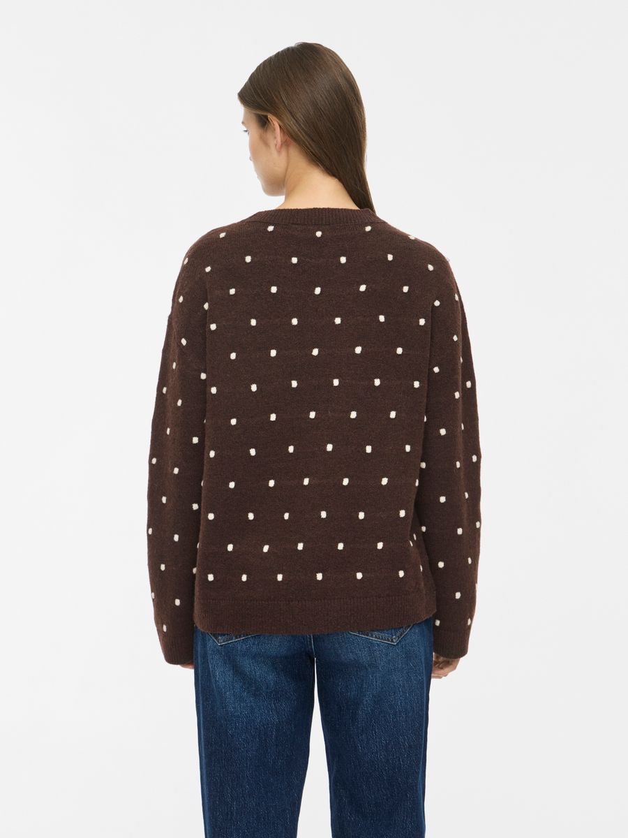 VILIGA L/S O-NECK DOT KNIT TOP