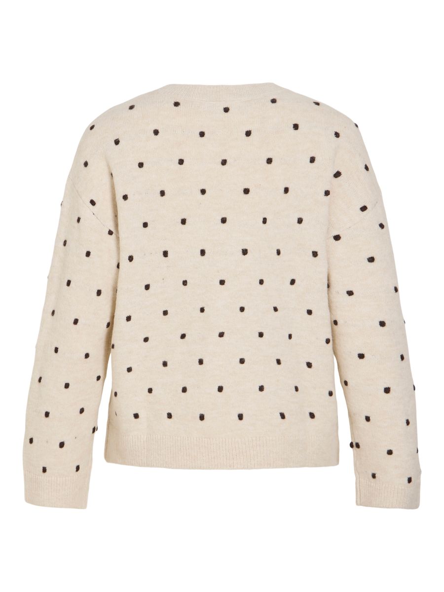 VILIGA L/S O-NECK DOT KNIT TOP