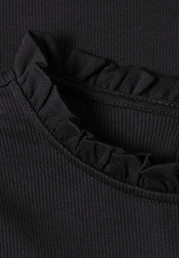 Langarm Shirt mit Rundhals und Rüschen
