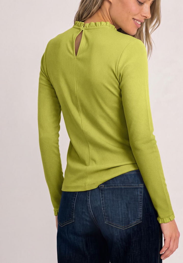Langarm Shirt mit Rundhals und Rüschen