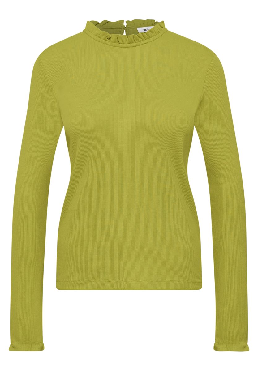 Langarm Shirt mit Rundhals und Rüschen