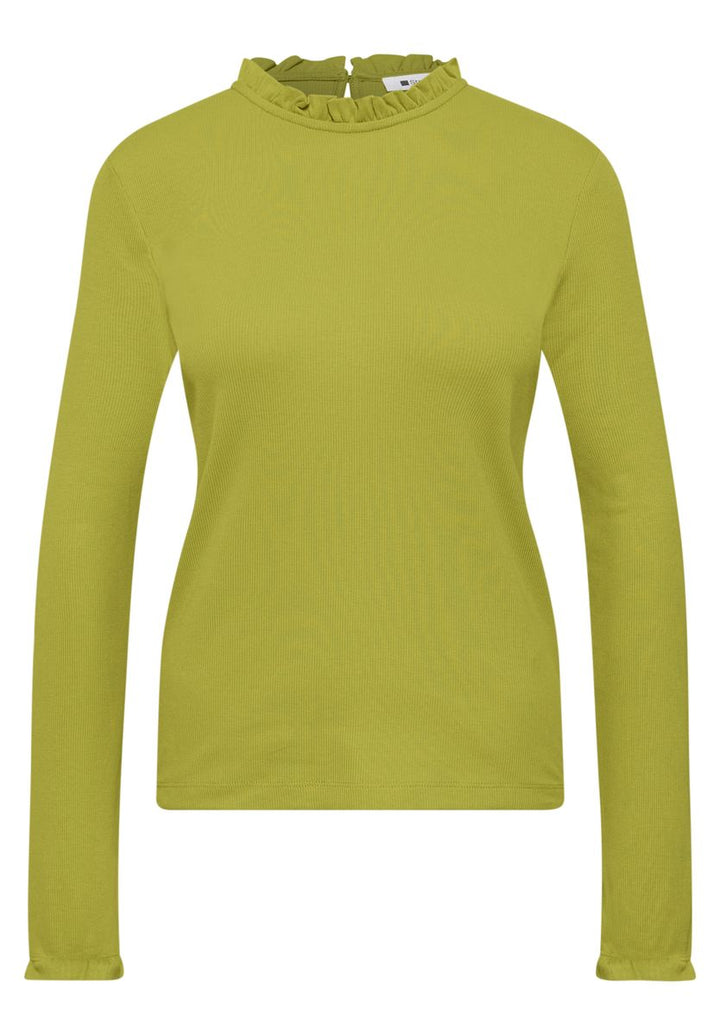 Langarm Shirt mit Rundhals und Rüschen