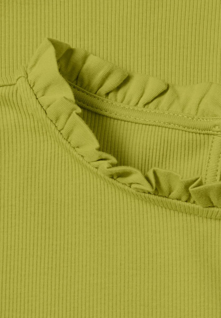 Langarm Shirt mit Rundhals und Rüschen