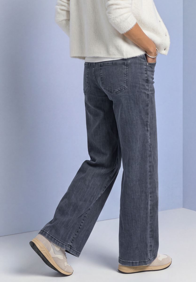 Mid Waist Wide Leg Jeans im Loose Fit