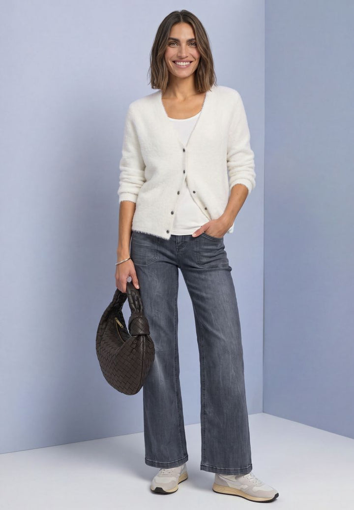 Mid Waist Wide Leg Jeans im Loose Fit