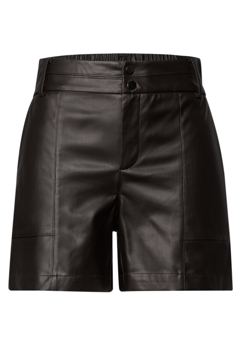 High Waist Shorts in Lederoptik