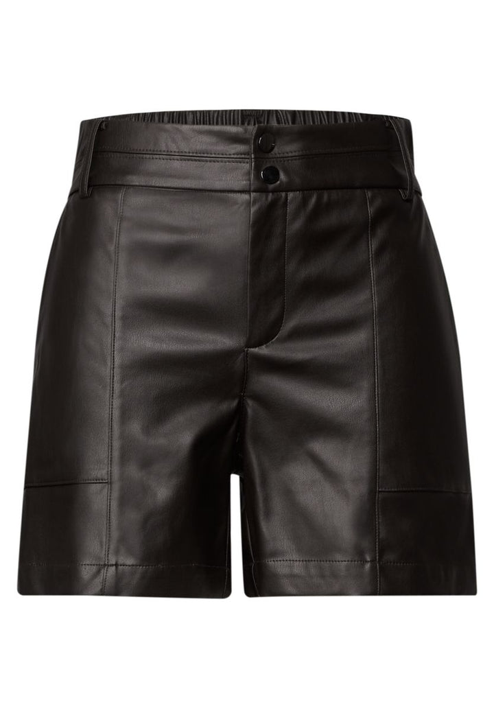 High Waist Shorts in Lederoptik