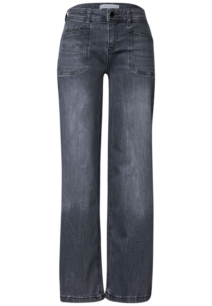 Mid Waist Wide Leg Jeans im Loose Fit
