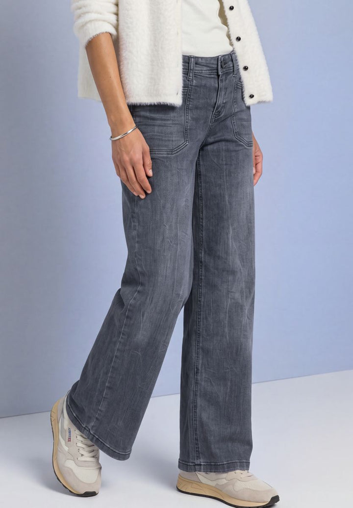 Mid Waist Wide Leg Jeans im Loose Fit