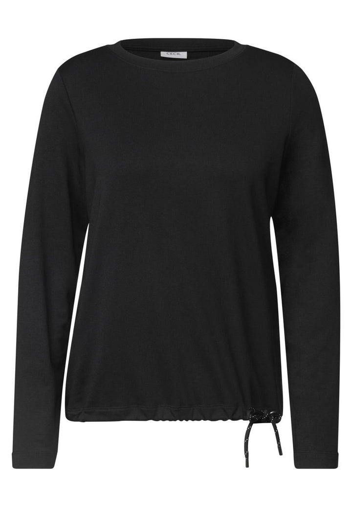 Langarm Shirt mit Tunnelzug am Saum