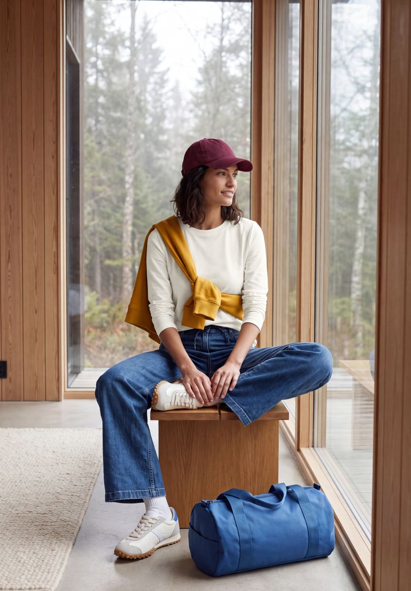 Langarm Shirt mit Tunnelzug am Saum