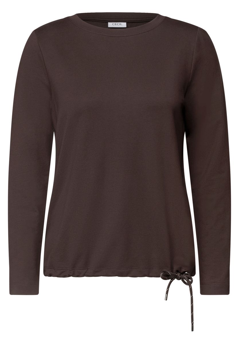 Langarm Shirt mit Tunnelzug am Saum