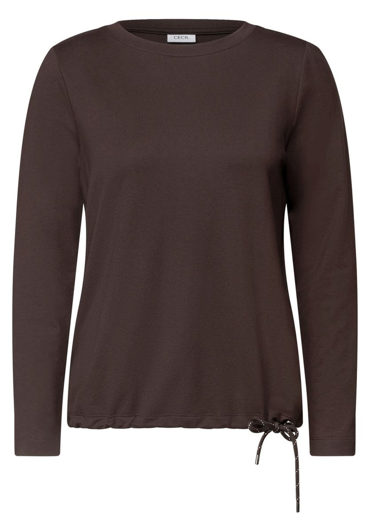 Langarm Shirt mit Tunnelzug am Saum