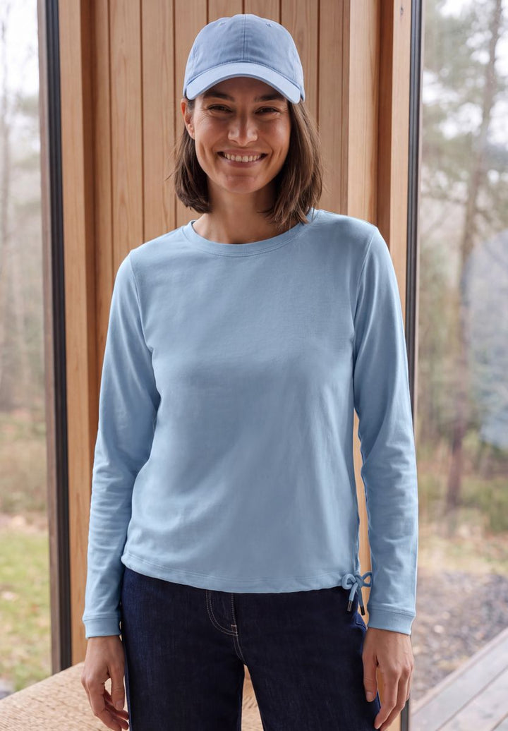 Langarm Shirt mit Tunnelzug am Saum