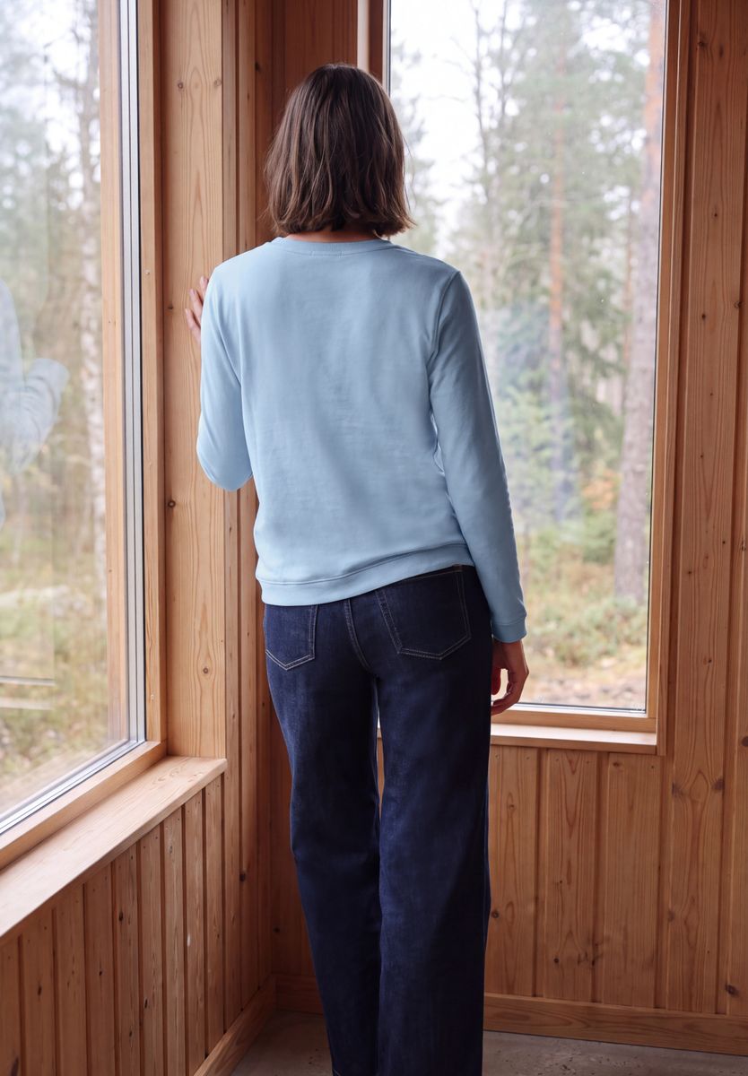 Langarm Shirt mit Tunnelzug am Saum