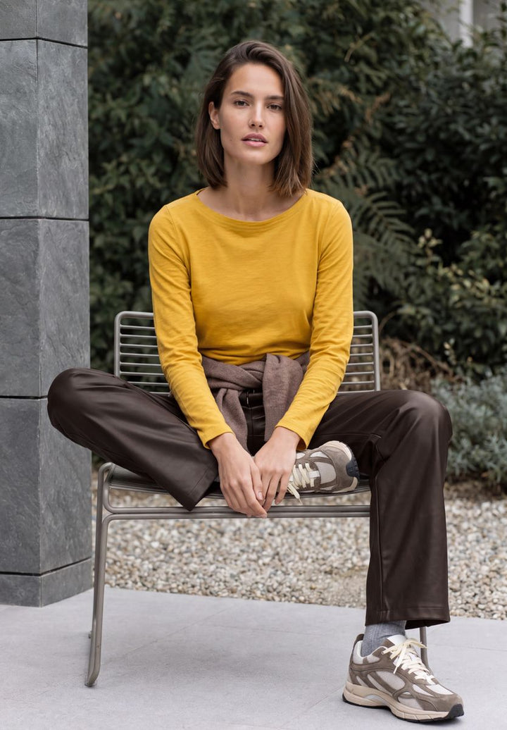 High Waist Wide Leg Hose in Lederoptik