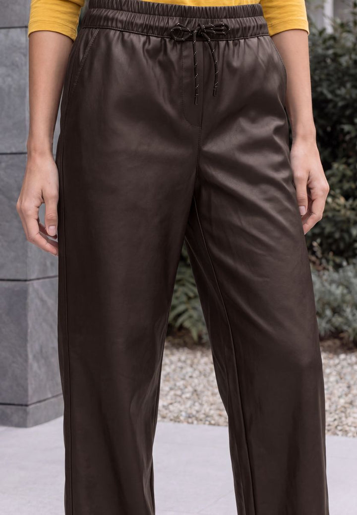 High Waist Wide Leg Hose in Lederoptik