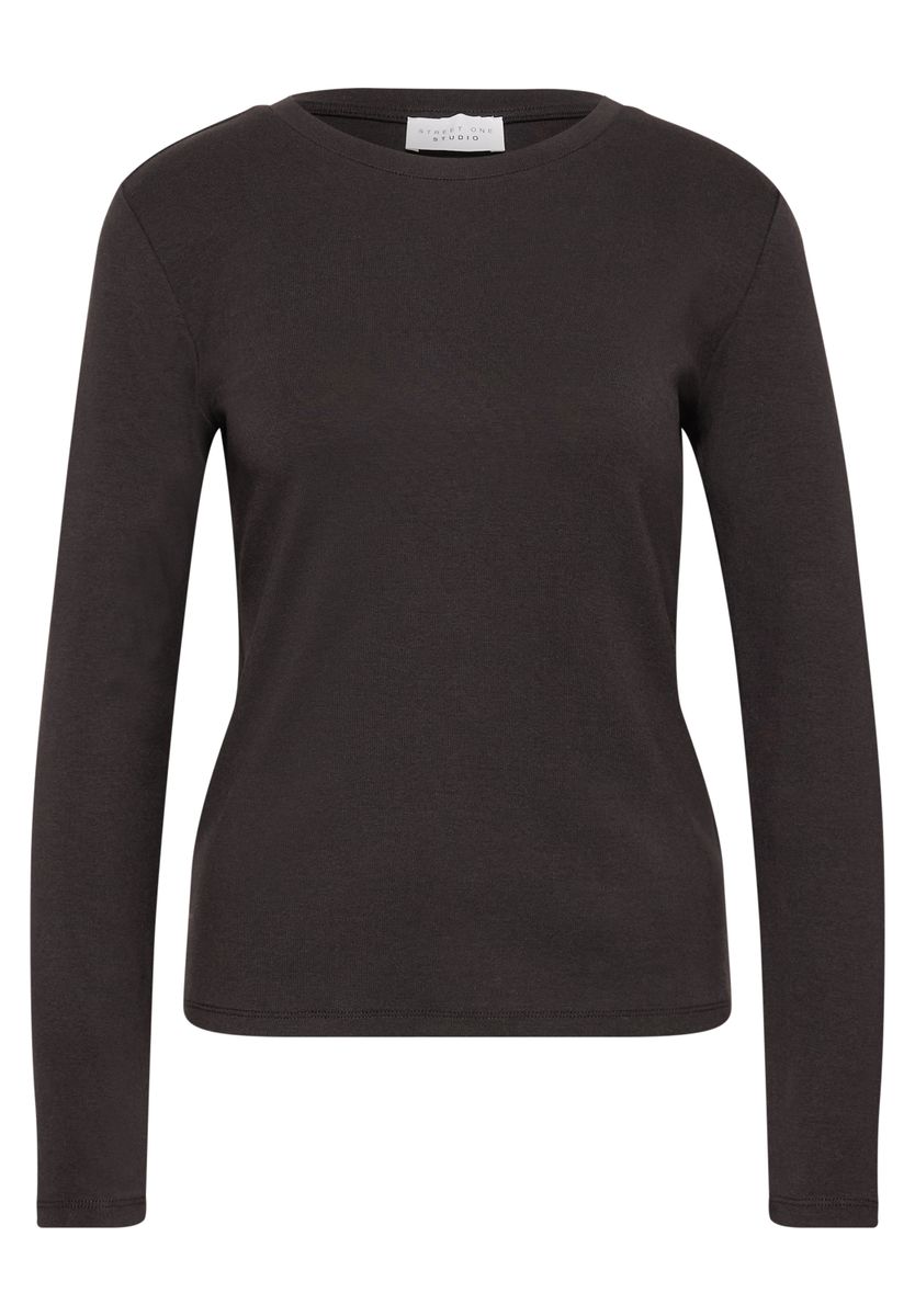 Basic Shirt in Unifarbe mit Rundhals