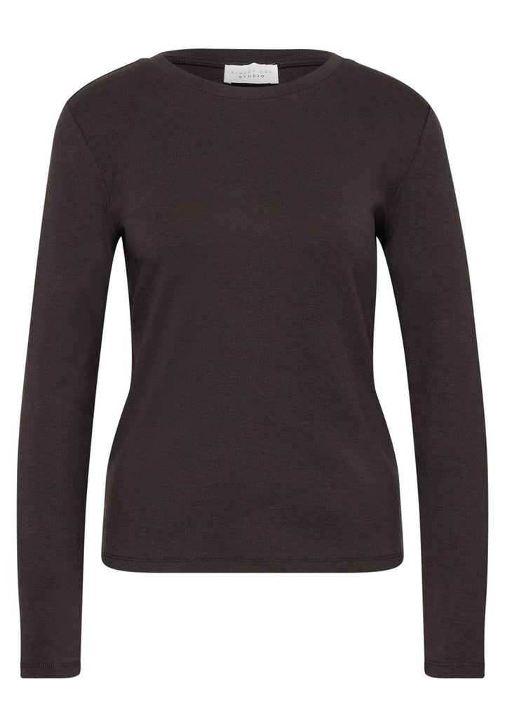 Basic Shirt in Unifarbe mit Rundhals