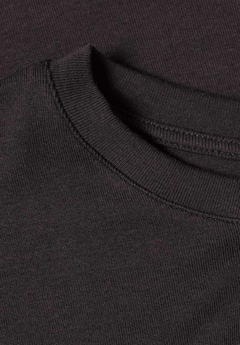 Basic Shirt in Unifarbe mit Rundhals