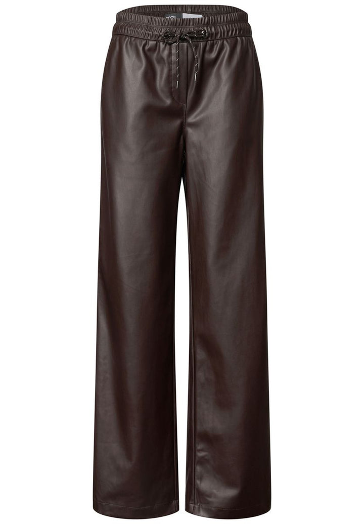 High Waist Wide Leg Hose in Lederoptik