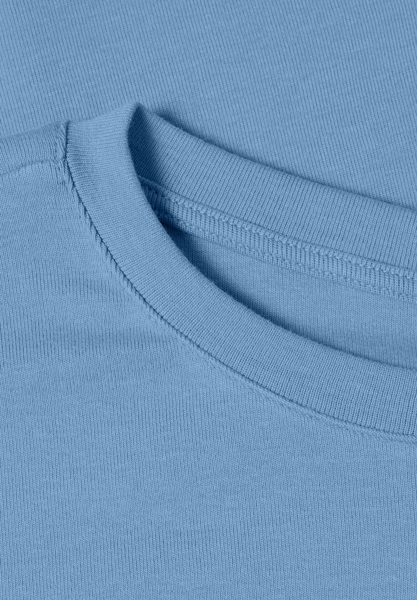 Basic Shirt in Unifarbe mit Rundhals